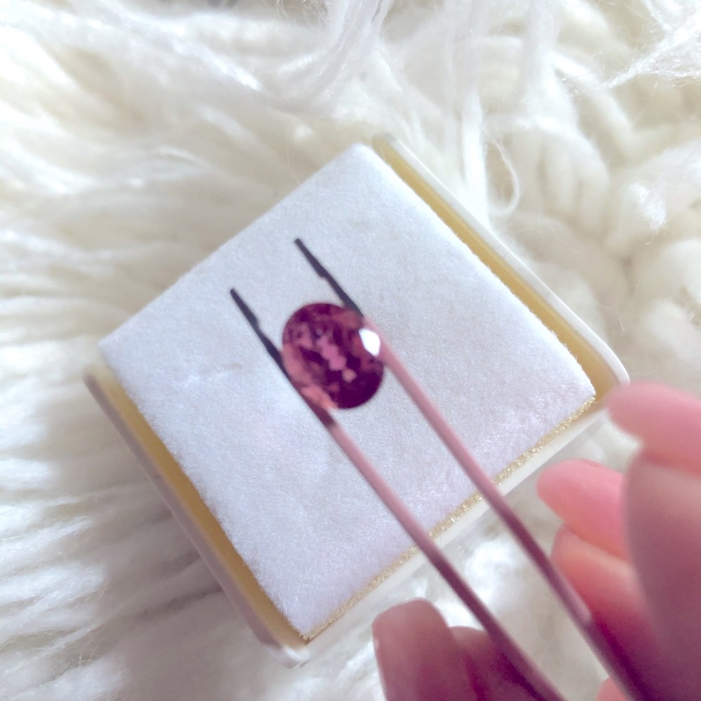 Pink tourmaline genuine oval loose stone 9x 7 mm